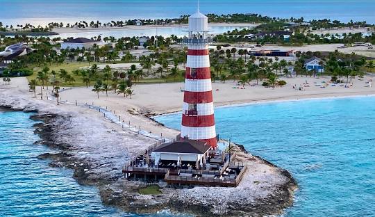 Ocean Cay Lighthouse on our Eastern Caribbean Vacation.